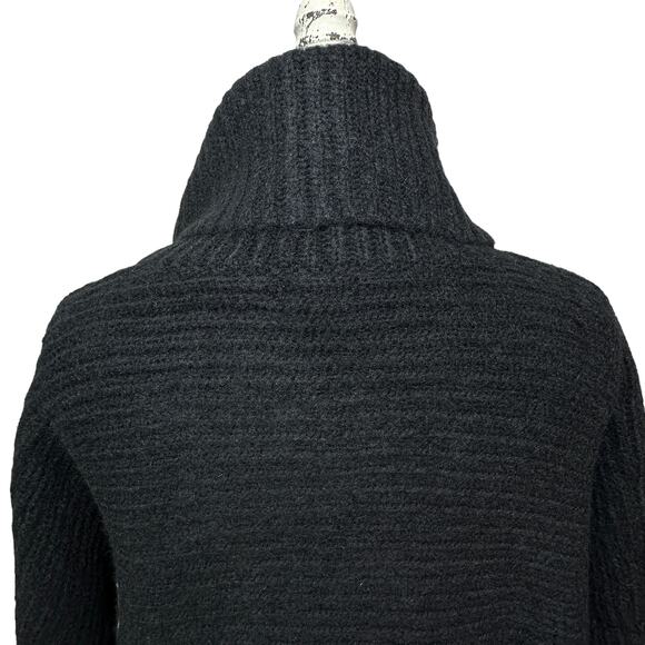 Leith Ribbed Turtle Neck Drop Shoulder Sweater Black Women Small NWT Boxy - Picture 7 of 8